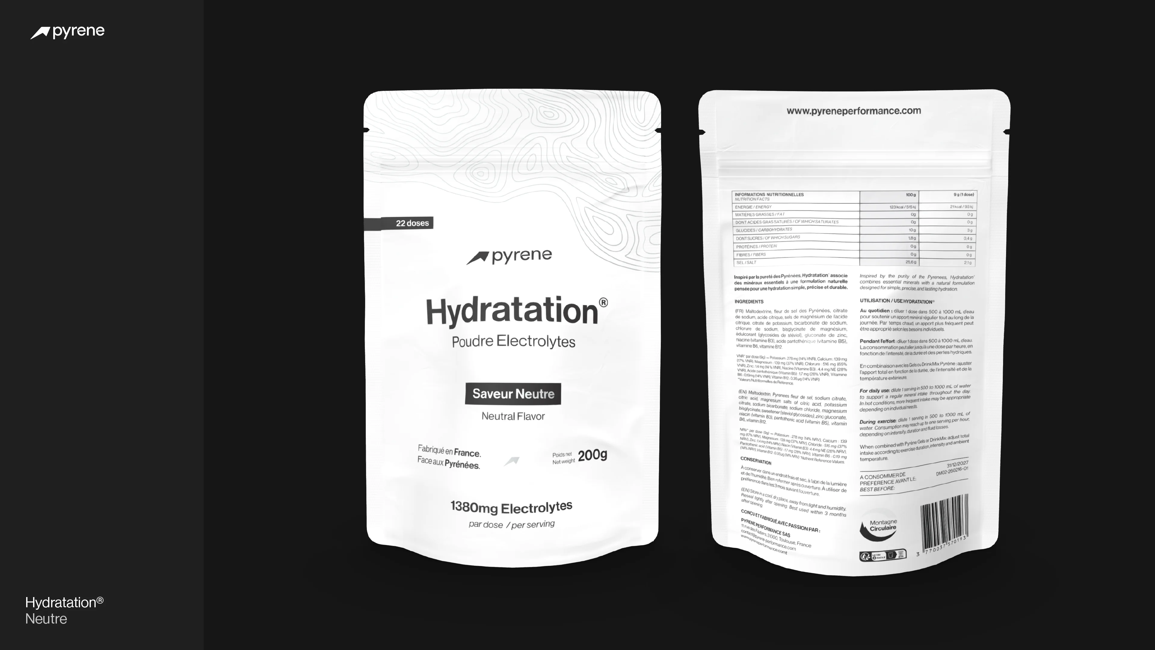 Pyrene® gamme de produits — trois gels côte à côte sur fond blanc